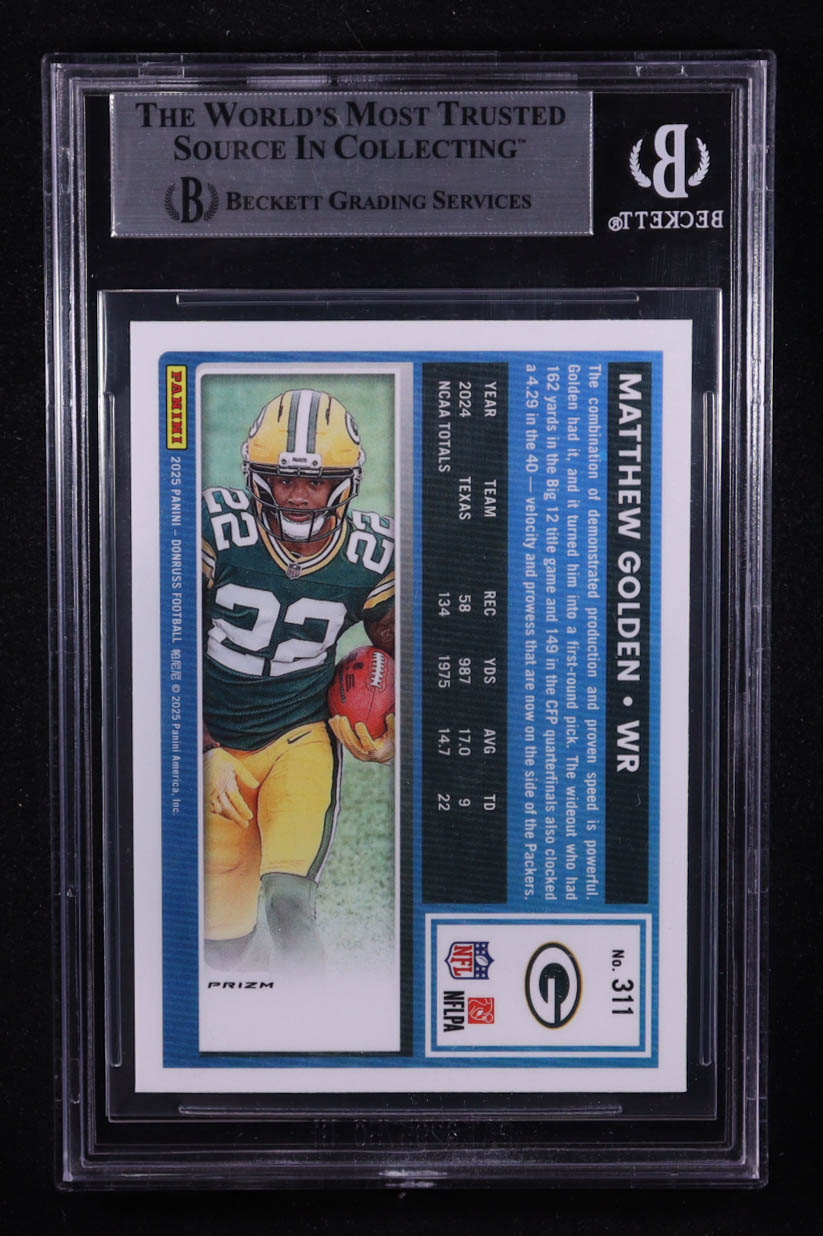 Matthew Golden 2024 Panini Donruss Optic Rated Rookies Preview Red Pandora #311 RC (BGS 8.5) at PristineAuction.com Matthew Golden 2024 Panini Donruss Optic Rated Rookies Preview Red Pandora #311 RC (BGS 8.5) at PristineAuction.com
