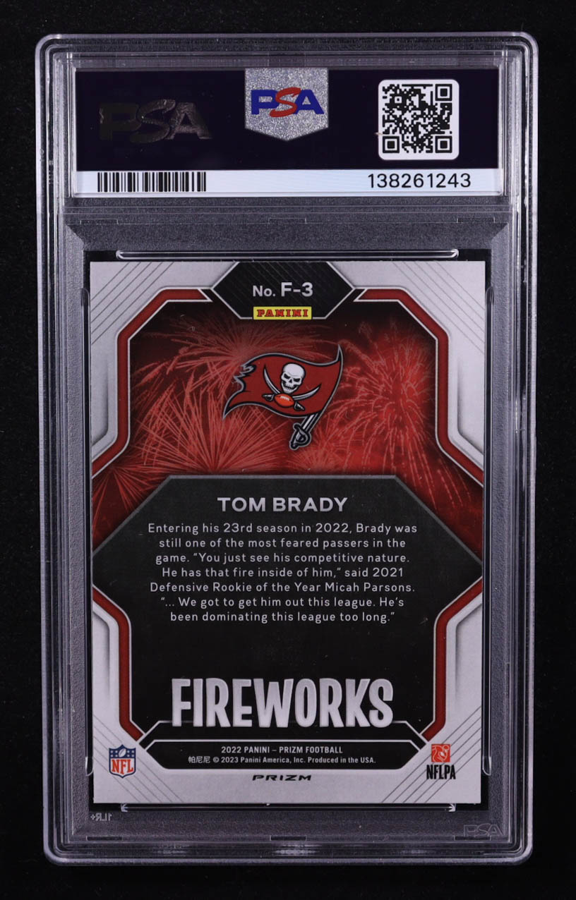 Tom Brady 2022 Panini Prizm Fireworks Prizms Silver #3 (PSA 9) at PristineAuction.com Tom Brady 2022 Panini Prizm Fireworks Prizms Silver #3 (PSA 9) at PristineAuction.com