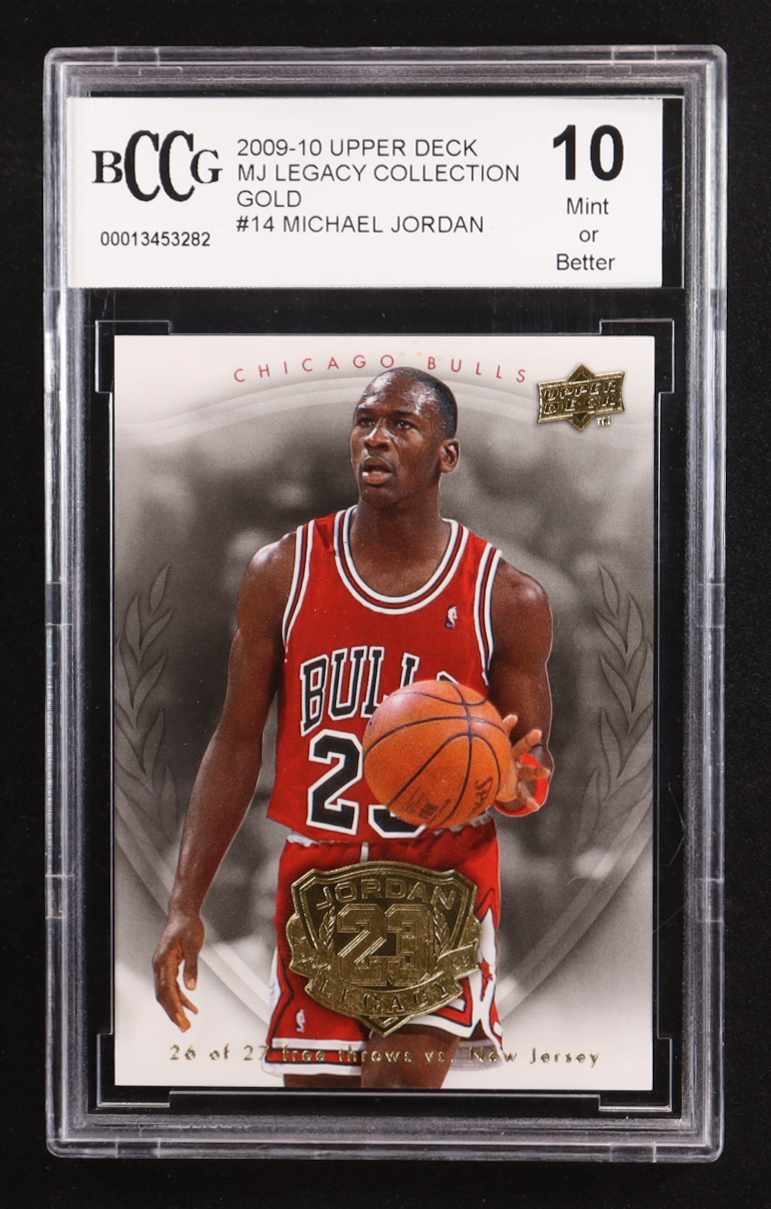 Michael Jordan 2009-10 Upper Deck Michael Jordan Legacy Collection Gold #14 (BCCG 10) at PristineAuction.com Michael Jordan 2009-10 Upper Deck Michael Jordan Legacy Collection Gold #14 (BCCG 10) at PristineAuction.com