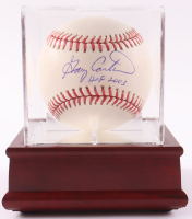Gary Carter Signed OML Baseball with Display Case Inscribed "HOF 2003" with HOF Induction Pin (Mays & Carter) at PristineAuction.com