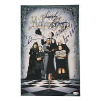 "The Addams Family" 11x17 Photo Signed by (5) with Christina Ricci, Anjelica Houston, Christopher Lloyd, Jimmy Workman (JSA) at PristineAuction.com