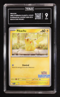 Pikachu 2025 Pokemon TCG Scarlet & Violet Black Star Promos #214 Stamp (TAG 9) at PristineAuction.com