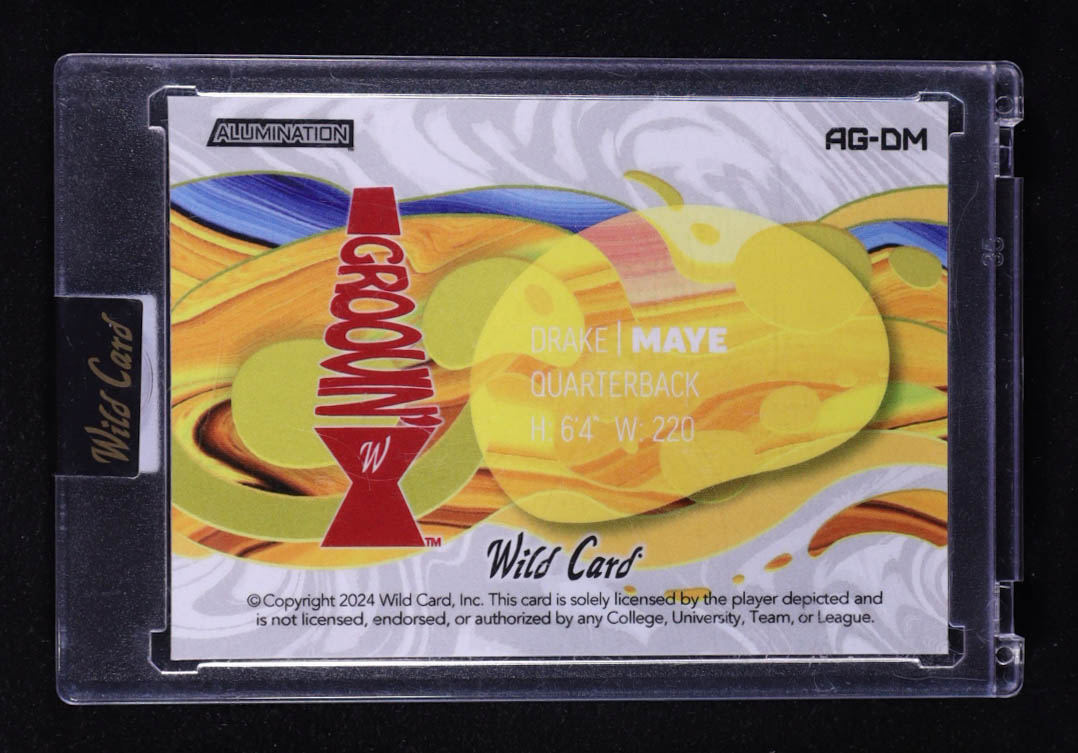Drake Maye 2024 Wild Card Alumination Groovin Prismatic Silver #AGDM #04/12 RC at PristineAuction.com Drake Maye 2024 Wild Card Alumination Groovin Prismatic Silver #AGDM #04/12 RC at PristineAuction.com
