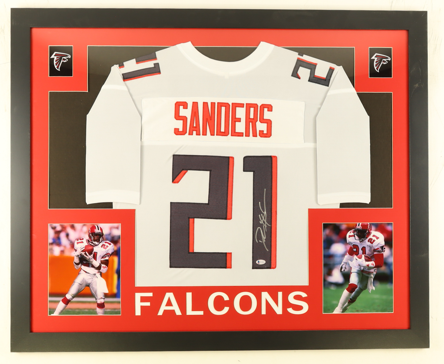 Deion Sanders Signed Custom Framed Jersey (Beckett) at PristineAuction.com Deion Sanders Signed Custom Framed Jersey (Beckett) at PristineAuction.com