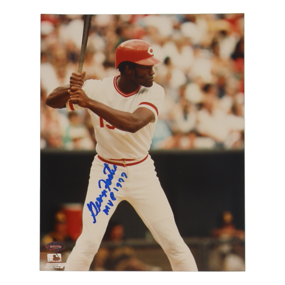George Foster Signed Reds 8x10 Photo Inscribed "MVP 1977" (Mounted Memories) at PristineAuction.com