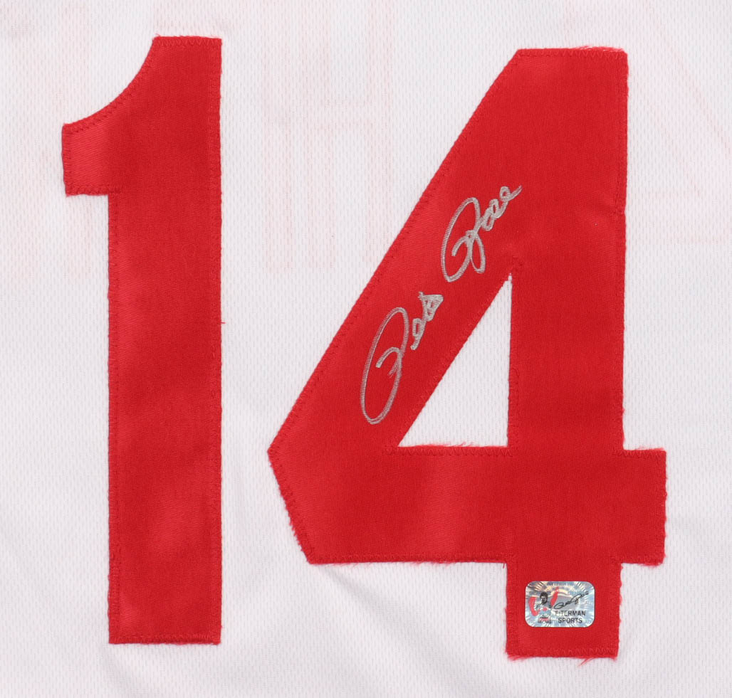 Pete Rose Signed Career Highlight Stat Jersey (Rose) at PristineAuction.com Pete Rose Signed Career Highlight Stat Jersey (Rose) at PristineAuction.com