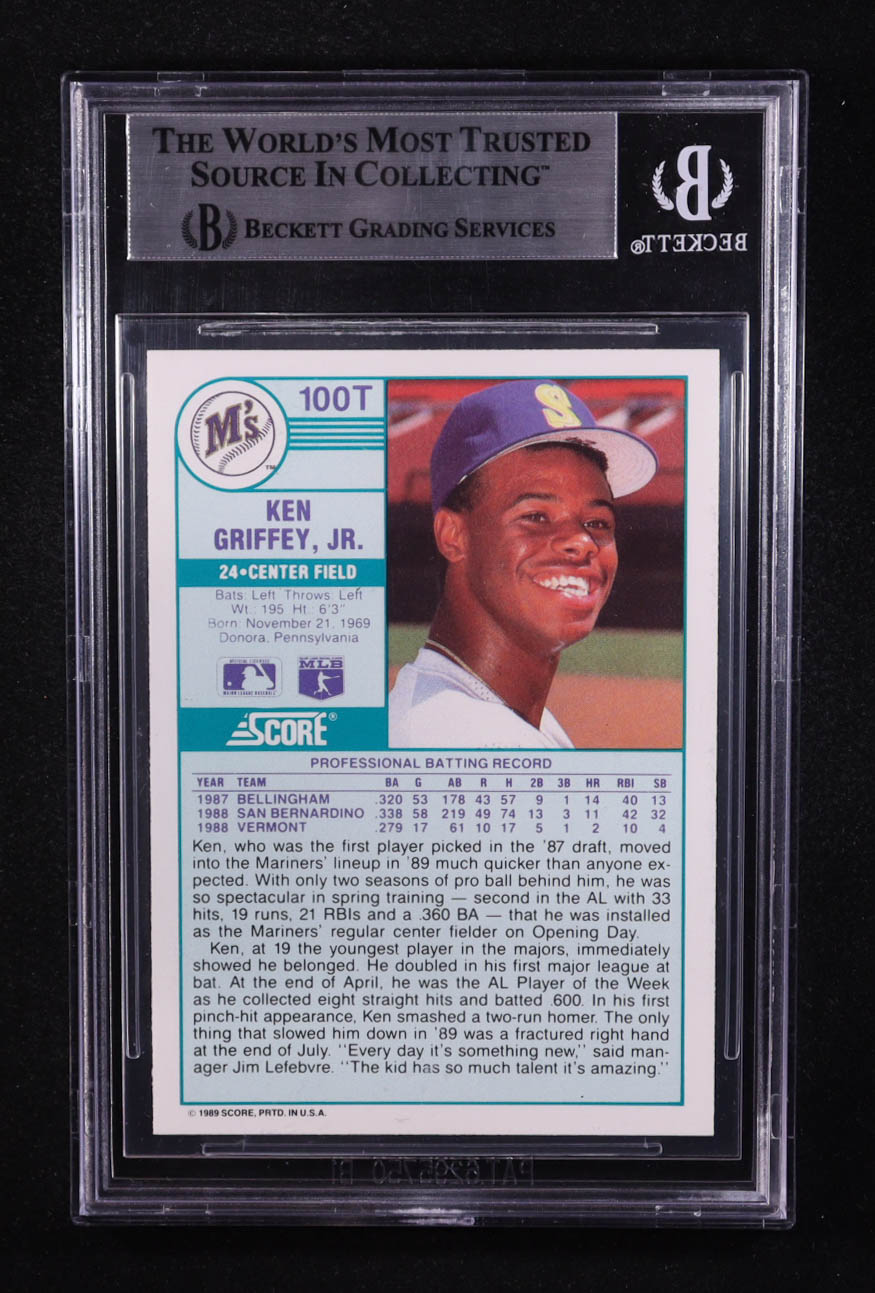 Ken Griffey Jr. Signed 1989 Score Rookie/Traded #100T RC (BGS) at PristineAuction.com Ken Griffey Jr. Signed 1989 Score Rookie/Traded #100T RC (BGS) at PristineAuction.com