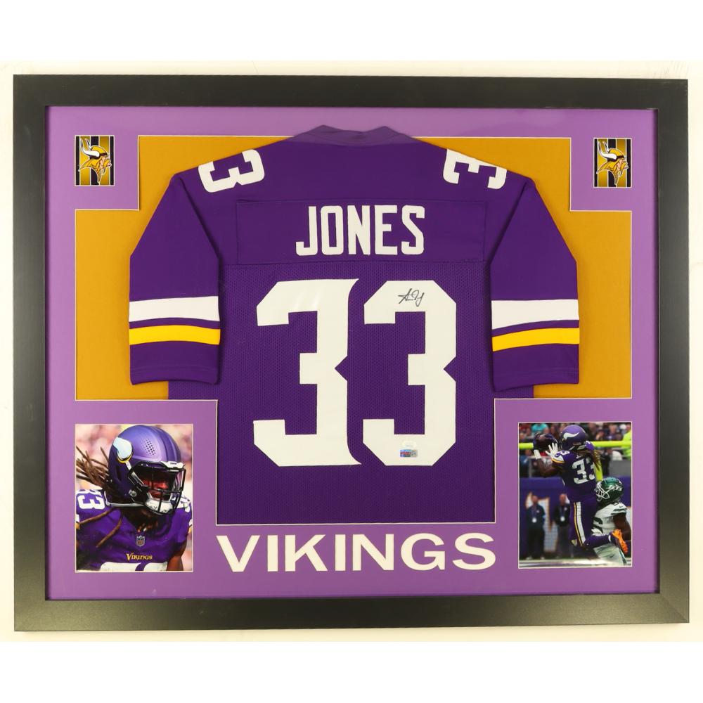 Aaron Jones Signed Custom Framed Jersey Display (JSA & PIA) at PristineAuction.com
