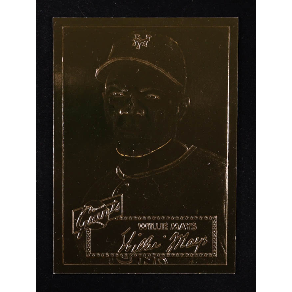 Willie Mays 1996 Topps 23k Gold Foil 1952 Reprints #261 at PristineAuction.com