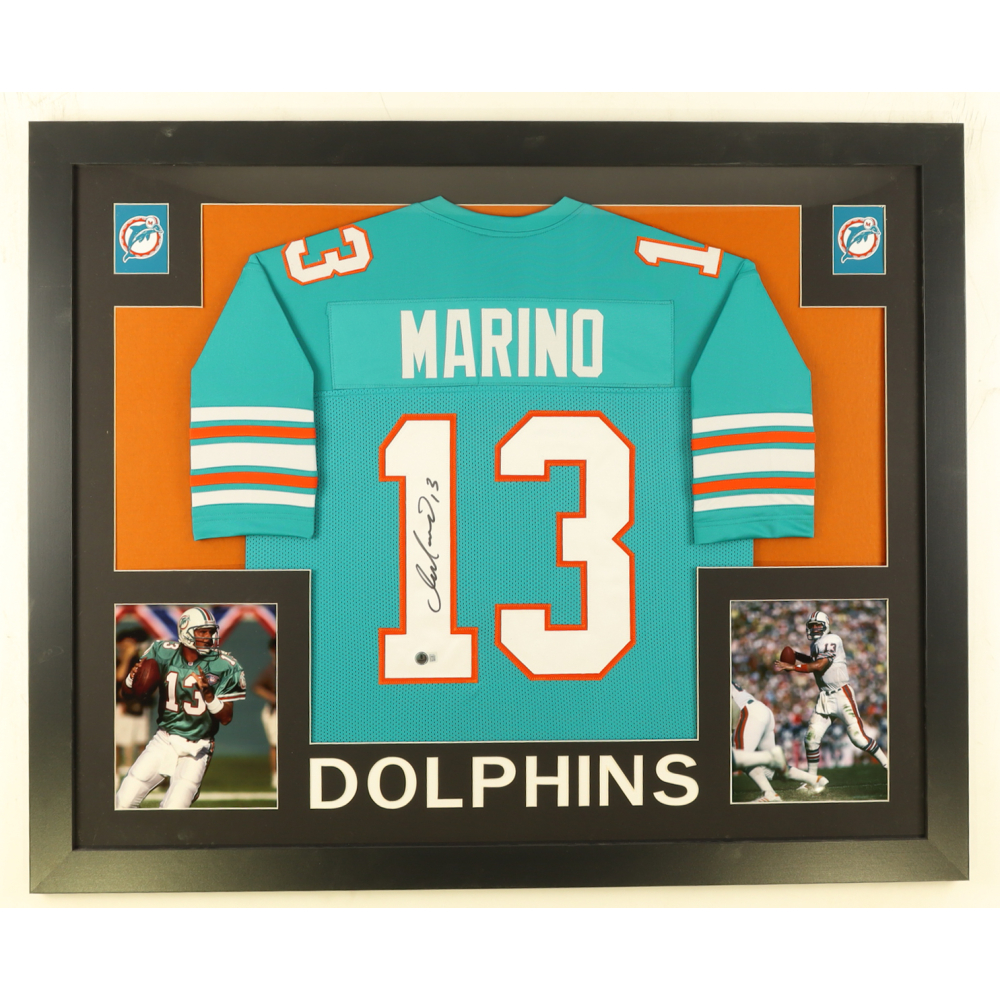 Dan Marino Signed Custom Framed Jersey Display (Beckett) at PristineAuction.com