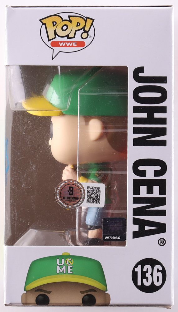 John Cena Signed WWE #136 Funko Pop! Vinyl Figure (Beckett) at PristineAuction.com John Cena Signed WWE #136 Funko Pop! Vinyl Figure (Beckett) at PristineAuction.com