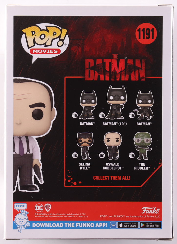 Colin Farrell Signed "The Batman" #1191 Oswald Cobblepot Funko Pop! Vinyl Figure (Beckett) at PristineAuction.com Colin Farrell Signed "The Batman" #1191 Oswald Cobblepot Funko Pop! Vinyl Figure (Beckett) at PristineAuction.com