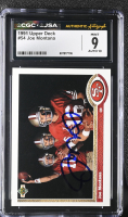 Joe Montana Signed 1991 Upper Deck #54 Auto (CGC 9) at PristineAuction.com