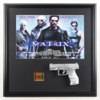 "The Matrix" Custom Framed Photo Display with Prop Pistol & (2) Prop Replica Pills at PristineAuction.com