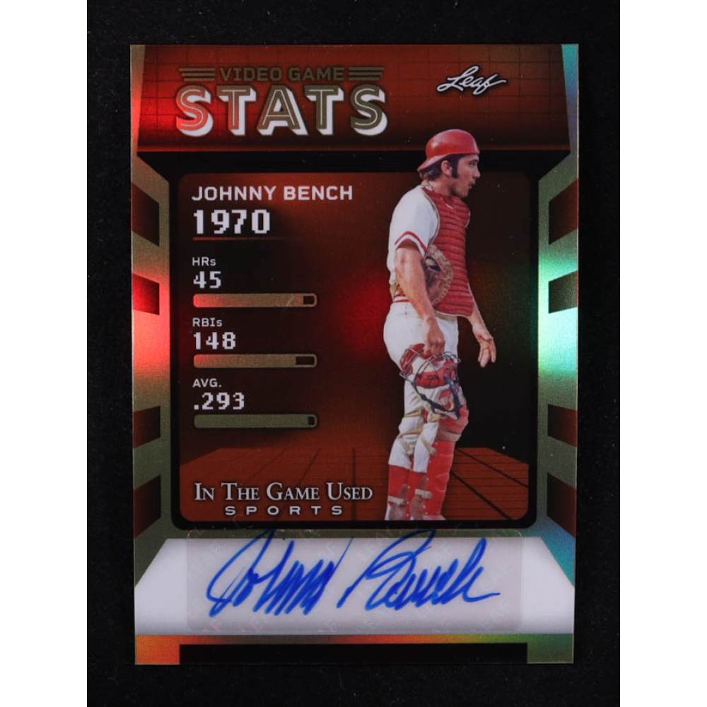 Johnny Bench 2025 Leaf ITG Used Sports Video Game Stats Auto #VG-JB1 #2/5 at PristineAuction.com