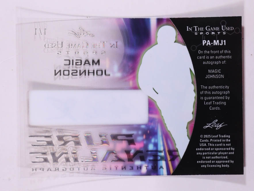 Magic Johnson 2025 Leaf ITG Used Sports Pure Adrenaline Auto #PA-MJ1 #1/1 at PristineAuction.com Magic Johnson 2025 Leaf ITG Used Sports Pure Adrenaline Auto #PA-MJ1 #1/1 at PristineAuction.com