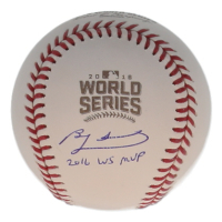 Ben Zobrist Signed 2016 World Series Baseball Inscribed "2016 WS MVP" (JSA) at PristineAuction.com