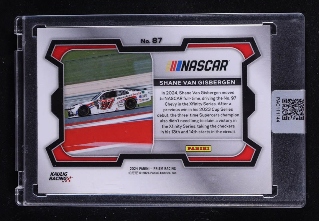Shane Van Gisbergen 2024 Panini Prizm #87 RC at PristineAuction.com Shane Van Gisbergen 2024 Panini Prizm #87 RC at PristineAuction.com