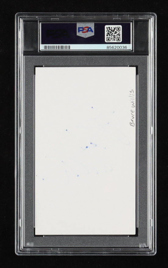 Bruce Willis Signed Index Card (PSA) at PristineAuction.com Bruce Willis Signed Index Card (PSA) at PristineAuction.com