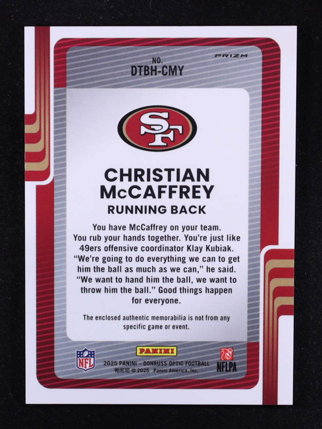 Christian McCaffrey 2025 Donruss Optic Donruss Threads Blue Hyper #16 at PristineAuction.com Christian McCaffrey 2025 Donruss Optic Donruss Threads Blue Hyper #16 at PristineAuction.com
