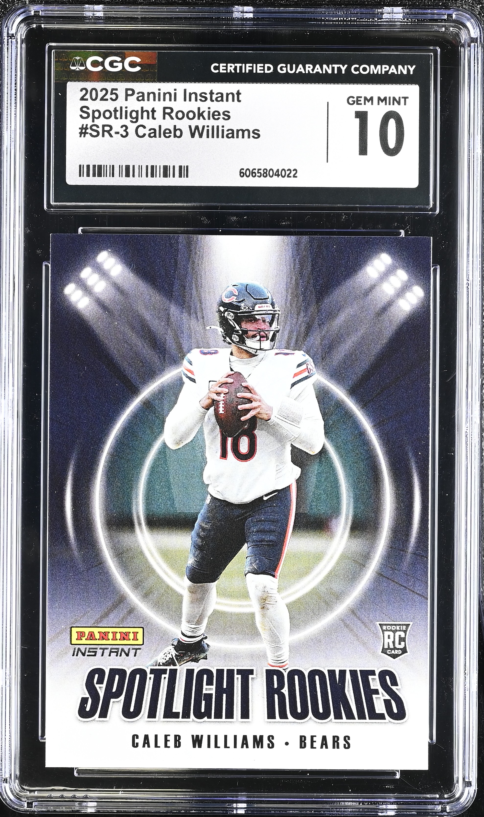 Caleb Williams 2025 Panini Instant Spotlight Rookies #SR-3 RC #1/1426 (CGC 10) at PristineAuction.com Caleb Williams 2025 Panini Instant Spotlight Rookies #SR-3 RC #1/1426 (CGC 10) at PristineAuction.com