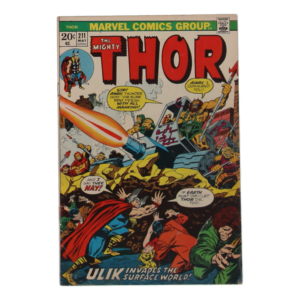 1973 "The Mighty Thor" #211 Marvel Comic Book at PristineAuction.com