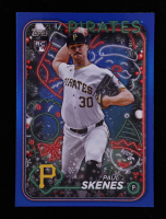 Paul Skenes 2024 Topps Holiday Metallic Blue Tree #H165 RC at PristineAuction.com