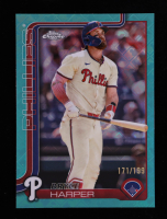 Bryce Harper 2025 Topps Chrome Logofractor Aqua Refractors #150 #171/199 at PristineAuction.com