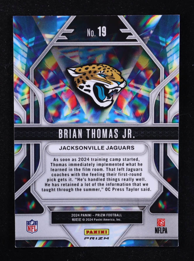 Brian Thomas Jr. 2024 Panini Prizm Prizmatic #19 RC at PristineAuction.com Brian Thomas Jr. 2024 Panini Prizm Prizmatic #19 RC at PristineAuction.com