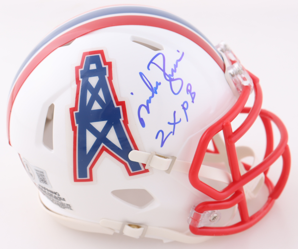 Mike Rozier Signed Oilers Speed Mini Helmet Inscribed "2xPB" (Beckett) at PristineAuction.com Mike Rozier Signed Oilers Speed Mini Helmet Inscribed "2xPB" (Beckett) at PristineAuction.com