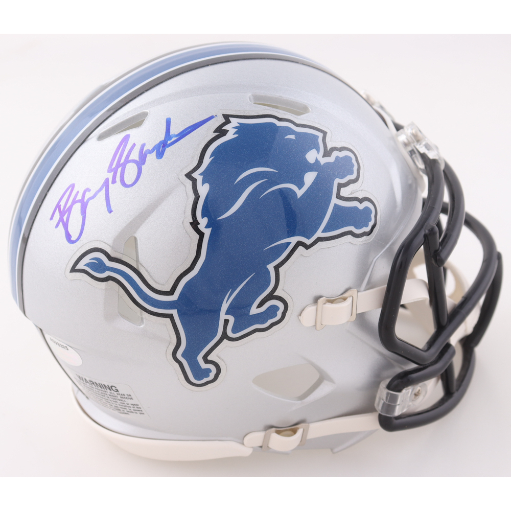 Barry Sanders Signed Lions Throwback Speed Mini Helmet (Schwartz) at PristineAuction.com