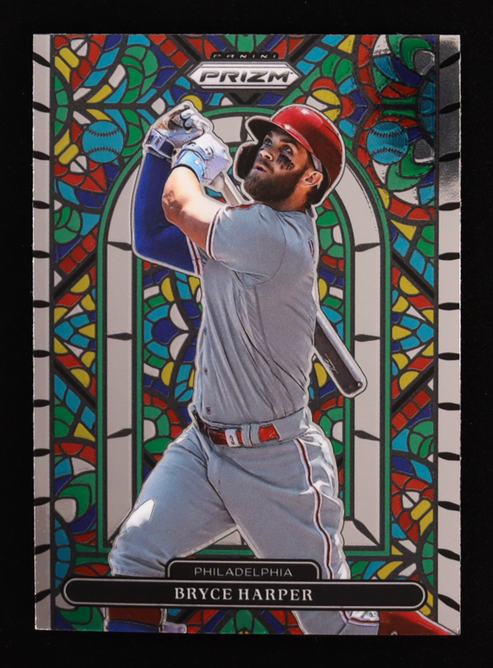 Bryce Harper 2022 Panini Prizm Stained Glass #4 at PristineAuction.com Bryce Harper 2022 Panini Prizm Stained Glass #4 at PristineAuction.com