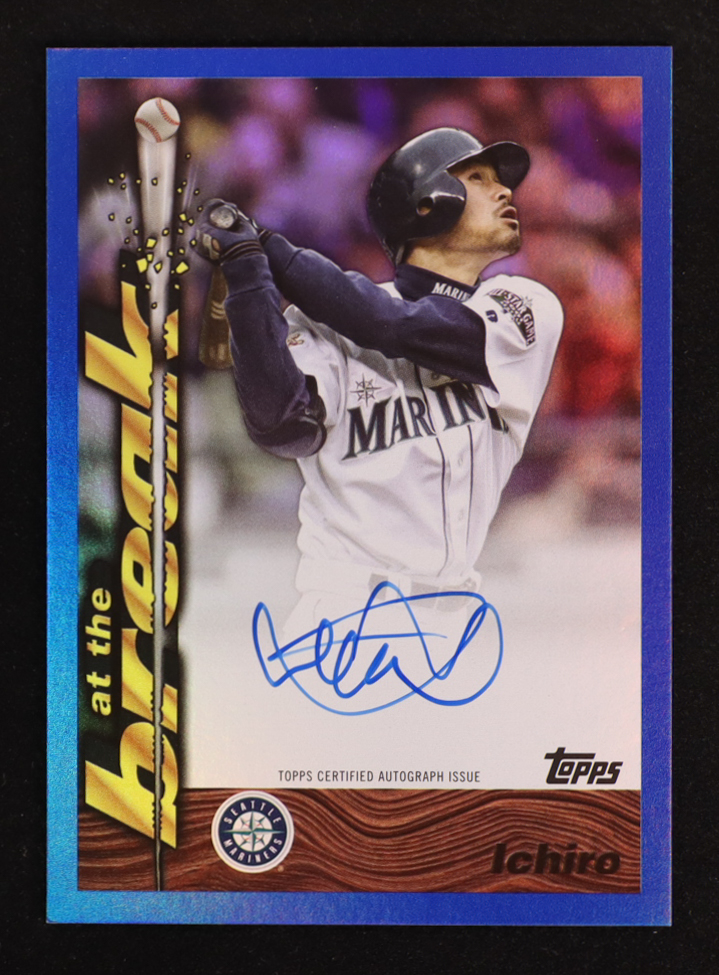 Ichiro 2024 Topps Archives '95 At the Break Autographs Blue Foilboard #95ATBAI #21/25 at PristineAuction.com Ichiro 2024 Topps Archives '95 At the Break Autographs Blue Foilboard #95ATBAI #21/25 at PristineAuction.com