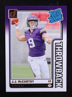 JJ McCarthy 2024 Panini Donruss RR Throwback #2 RC at PristineAuction.com