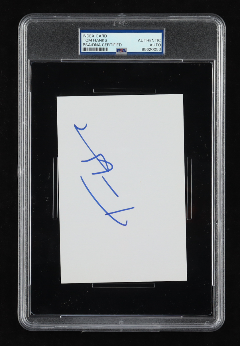 Tom Hanks Signed Index Card (PSA) at PristineAuction.com Tom Hanks Signed Index Card (PSA) at PristineAuction.com