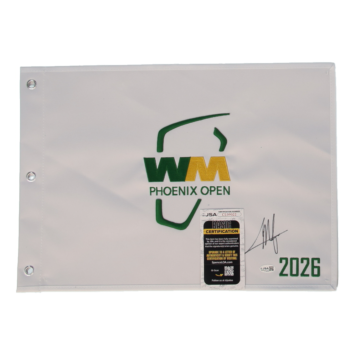 Collin Morikawa Signed 2026 Waste Management Open Golf Pin Flag (JSA) at PristineAuction.com Collin Morikawa Signed 2026 Waste Management Open Golf Pin Flag (JSA) at PristineAuction.com
