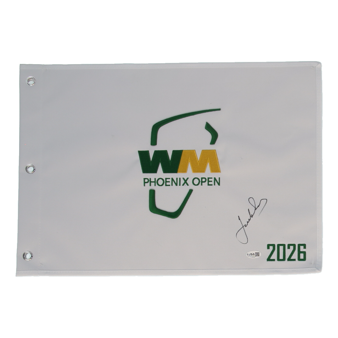 Jordan Spieth Signed 2026 Waste Management Open Golf Pin Flag (JSA) at PristineAuction.com Jordan Spieth Signed 2026 Waste Management Open Golf Pin Flag (JSA) at PristineAuction.com