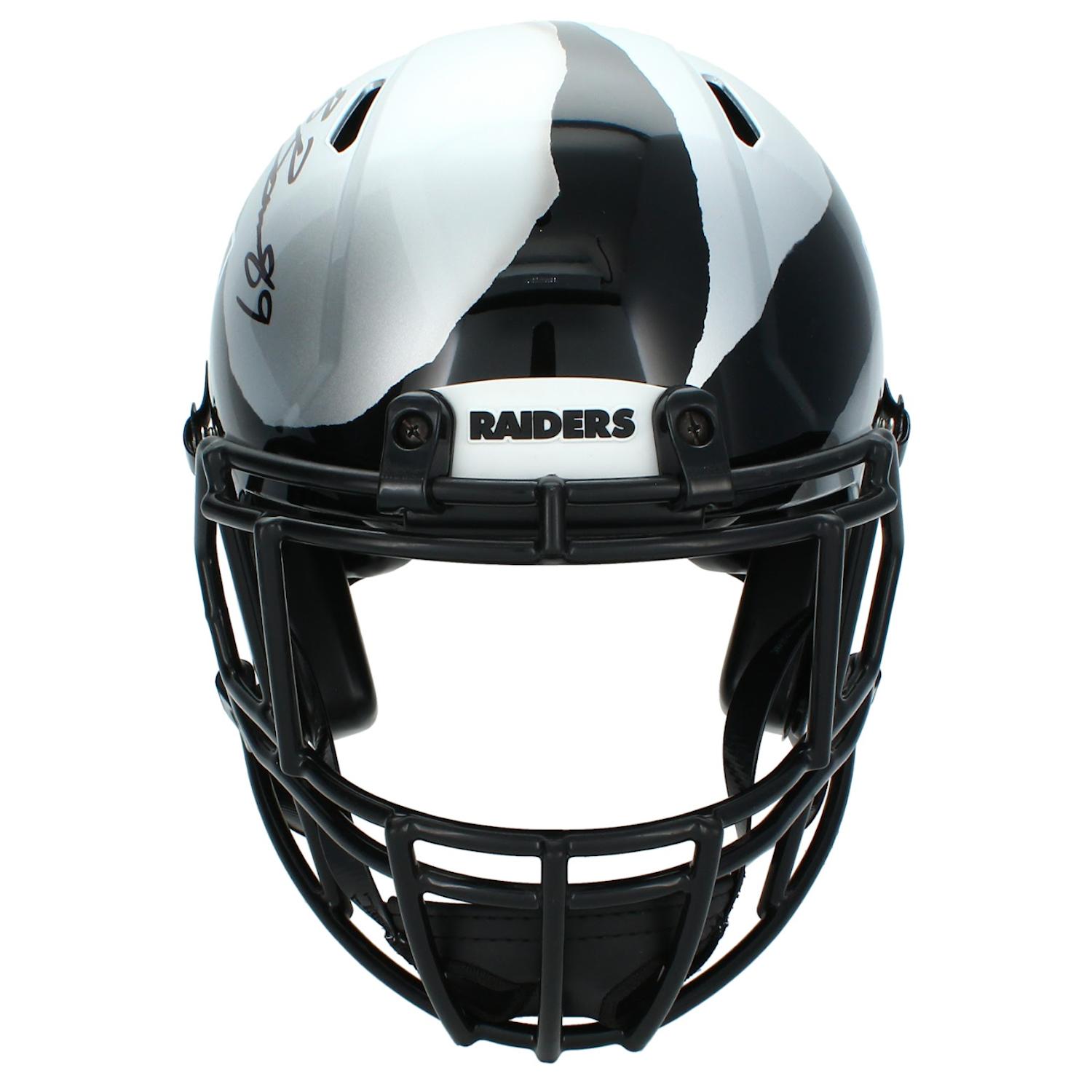 Brock Bowers Signed Raiders Full-Size Authentic On-Field ECC Ripped Speed Helmet (Beckett) at PristineAuction.com Brock Bowers Signed Raiders Full-Size Authentic On-Field ECC Ripped Speed Helmet (Beckett) at PristineAuction.com