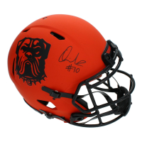 Quinshon Judkins Signed Browns Full-Size Authentic On-Field Rave Alternate Speed Helmet (Beckett) at PristineAuction.com