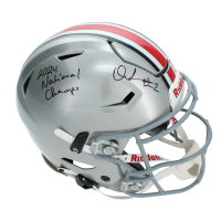 Quinshon Judkins Signed Ohio State Buckeyes Full-Size Authentic On-Field Speedflex Helmet Inscribed "24 National Champs" (Beckett) at PristineAuction.com