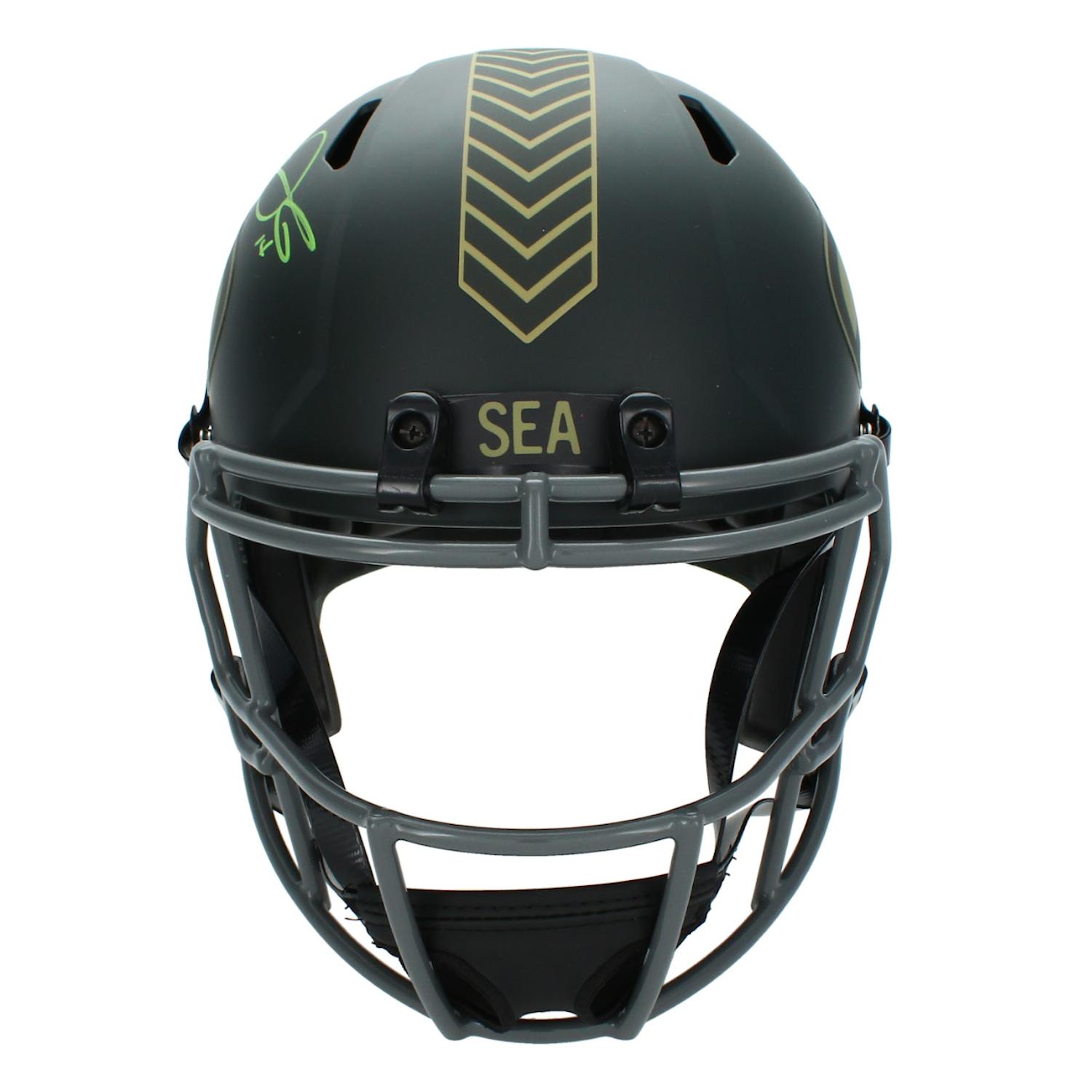 Sam Darnold Signed Seahawks Full-Size Salute to Service Alternate Speed Helmet (Beckett) at PristineAuction.com Sam Darnold Signed Seahawks Full-Size Salute to Service Alternate Speed Helmet (Beckett) at PristineAuction.com