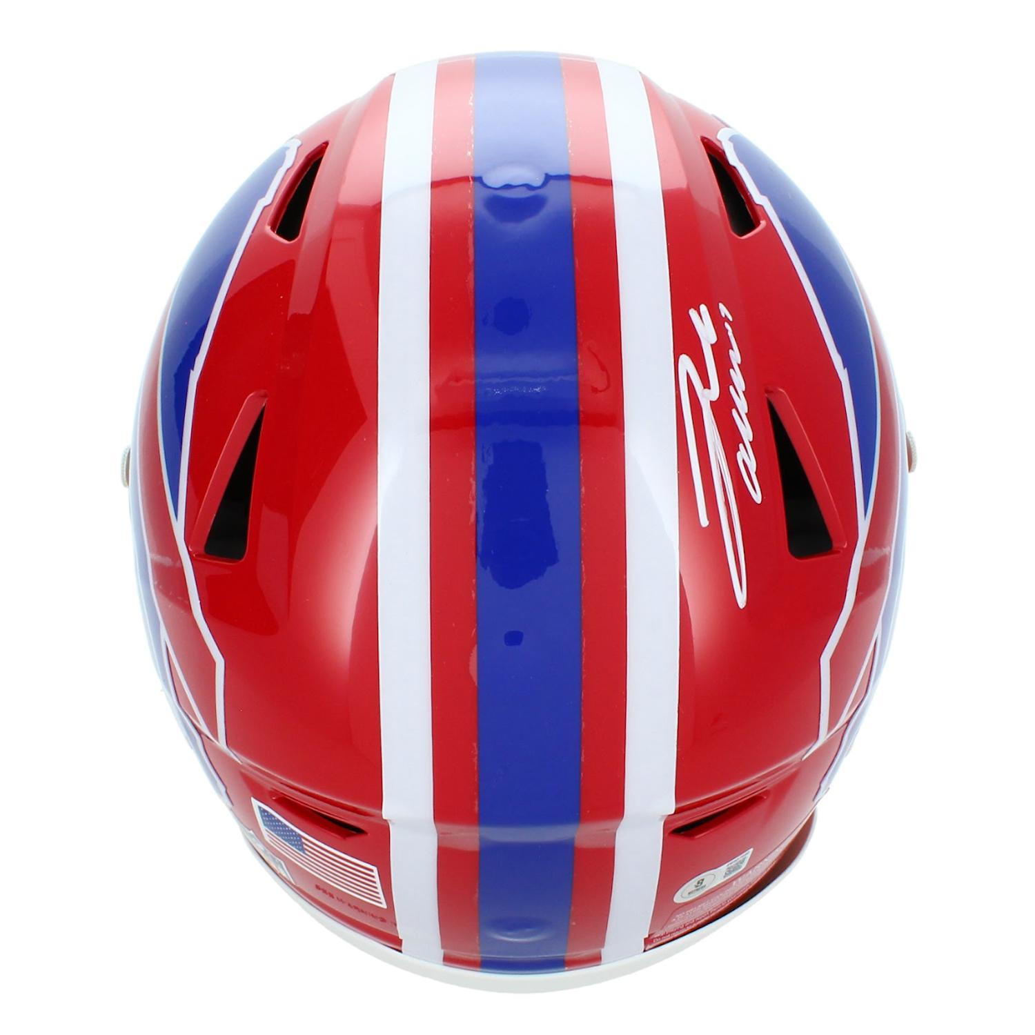 Josh Allen Signed Bills Full-Size Authentic On-Field Throwback Alternate Speedflex Helmet (Beckett) at PristineAuction.com Josh Allen Signed Bills Full-Size Authentic On-Field Throwback Alternate Speedflex Helmet (Beckett) at PristineAuction.com