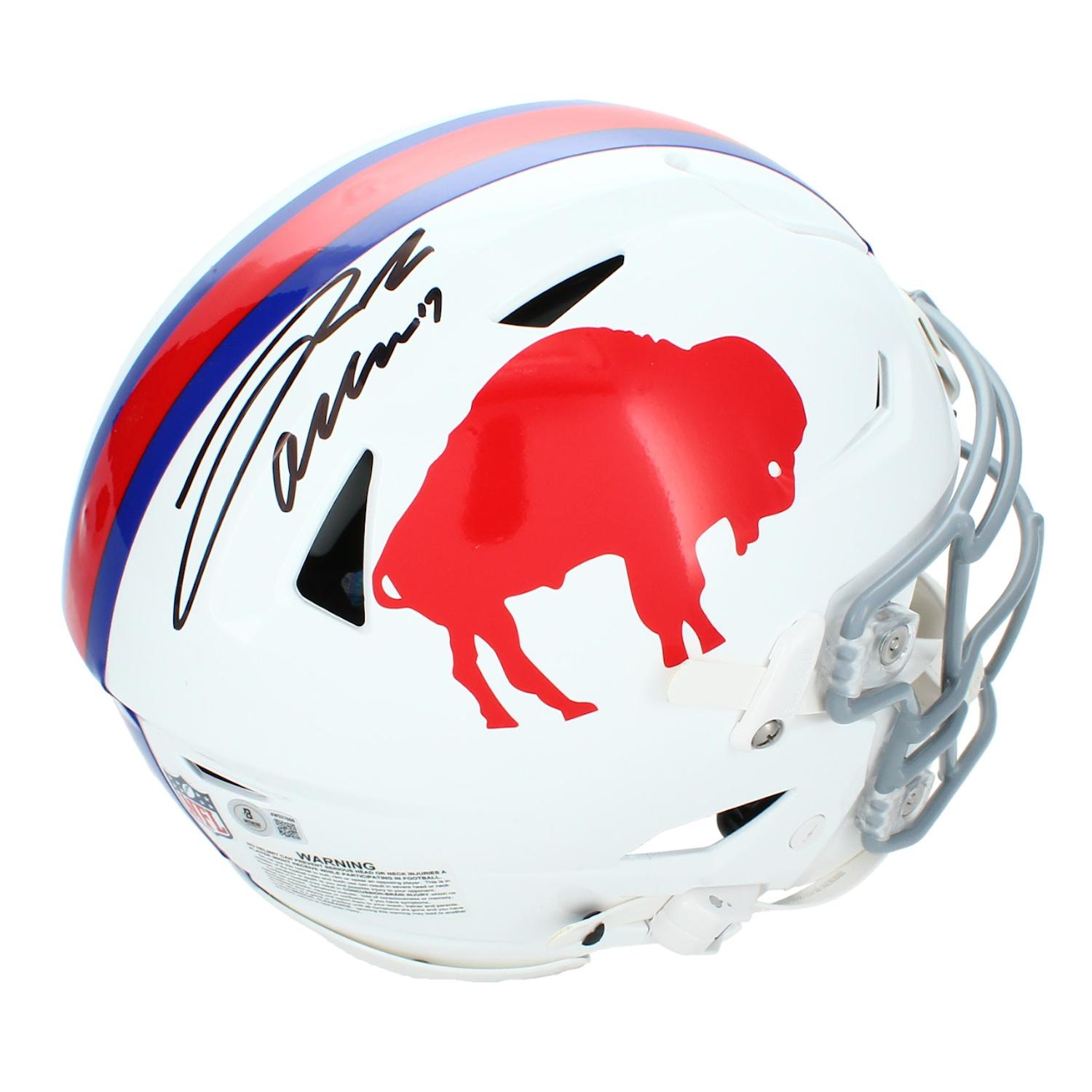 Josh Allen Signed Bills Full-Size Authentic On-Field Throwback Alternate Speedflex Helmet (Beckett) at PristineAuction.com Josh Allen Signed Bills Full-Size Authentic On-Field Throwback Alternate Speedflex Helmet (Beckett) at PristineAuction.com
