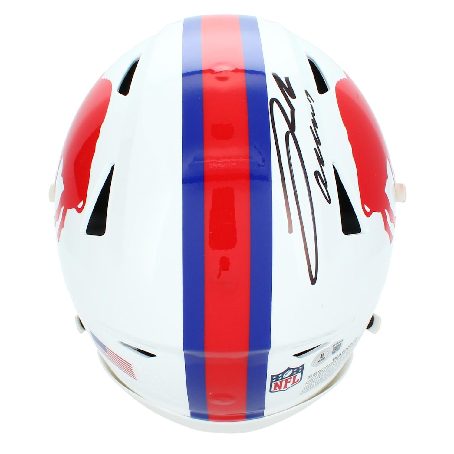 Josh Allen Signed Bills Full-Size Authentic On-Field Throwback Alternate Speedflex Helmet (Beckett) at PristineAuction.com Josh Allen Signed Bills Full-Size Authentic On-Field Throwback Alternate Speedflex Helmet (Beckett) at PristineAuction.com