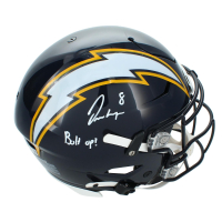 Omarion Hampton Signed Chargers Full-Size Authentic On-Field Alternate Speedflex Helmet Inscribed "BOLT UP!" (Beckett) at PristineAuction.com