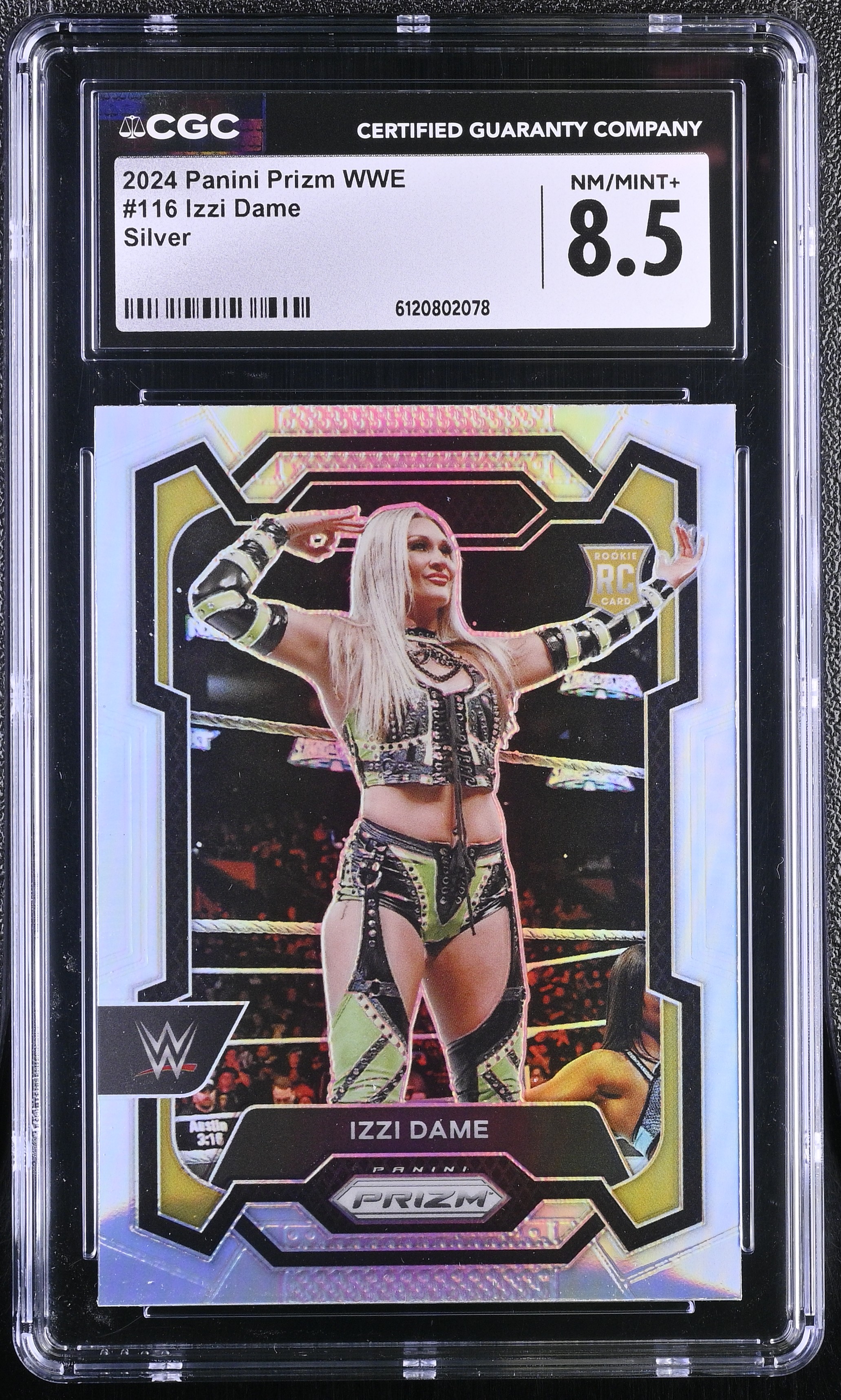Izzi Dame 2024 Panini Prizm WWE Silver #116 (CGC 8.5) at PristineAuction.com Izzi Dame 2024 Panini Prizm WWE Silver #116 (CGC 8.5) at PristineAuction.com