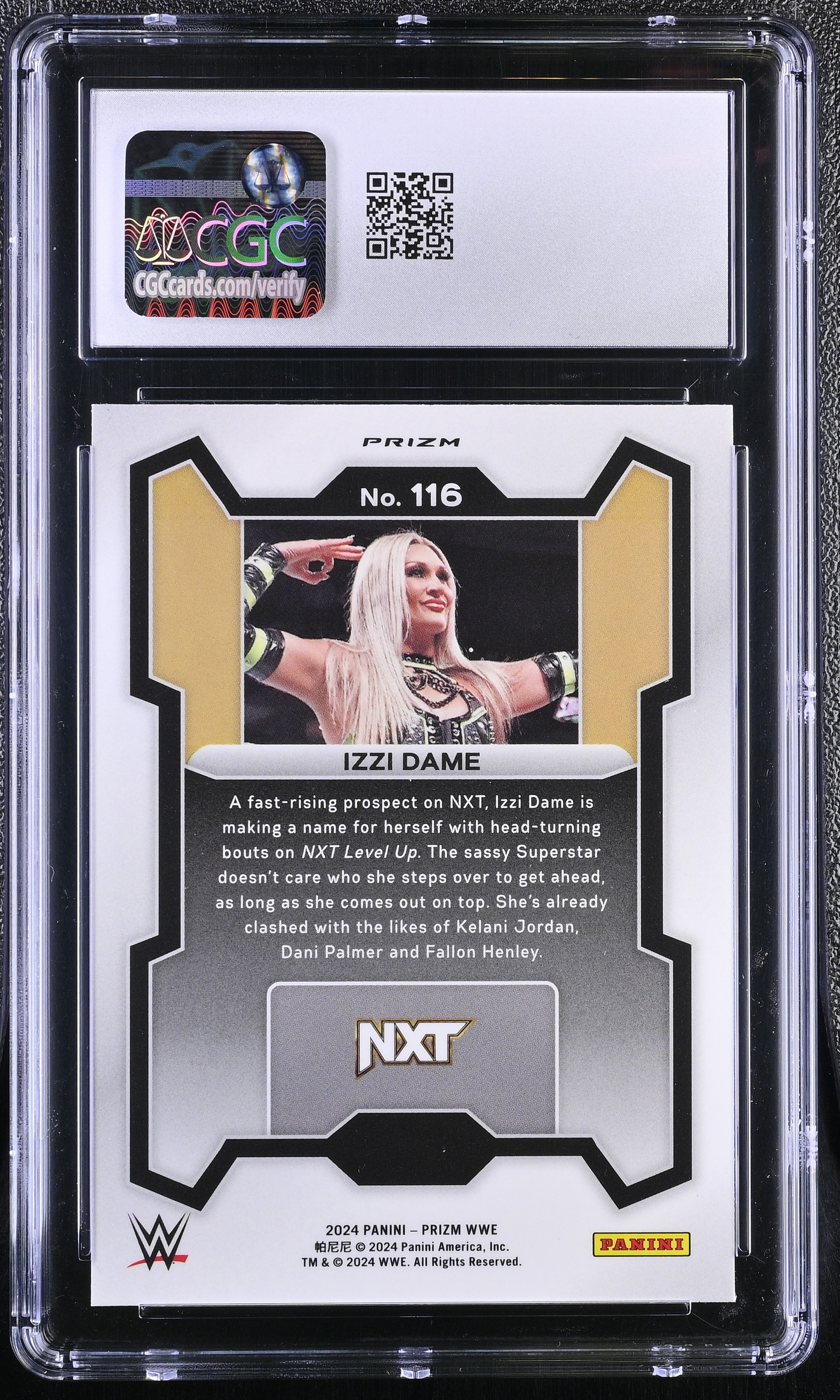Izzi Dame 2024 Panini Prizm WWE Silver #116 (CGC 8.5) at PristineAuction.com Izzi Dame 2024 Panini Prizm WWE Silver #116 (CGC 8.5) at PristineAuction.com