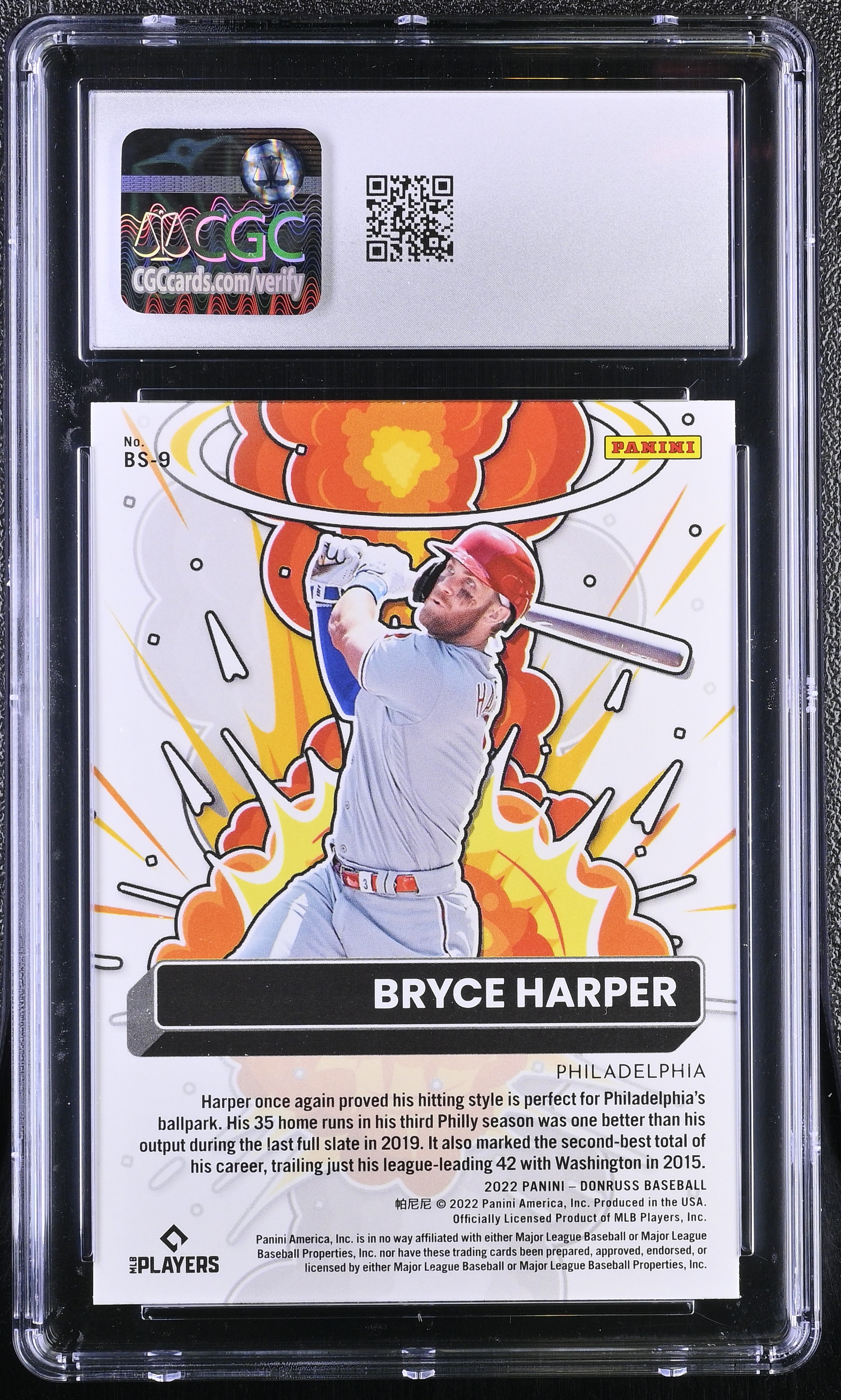 Bryce Harper 2022 Donruss Bomb Squad Diamond #9 (CGC 7) at PristineAuction.com Bryce Harper 2022 Donruss Bomb Squad Diamond #9 (CGC 7) at PristineAuction.com