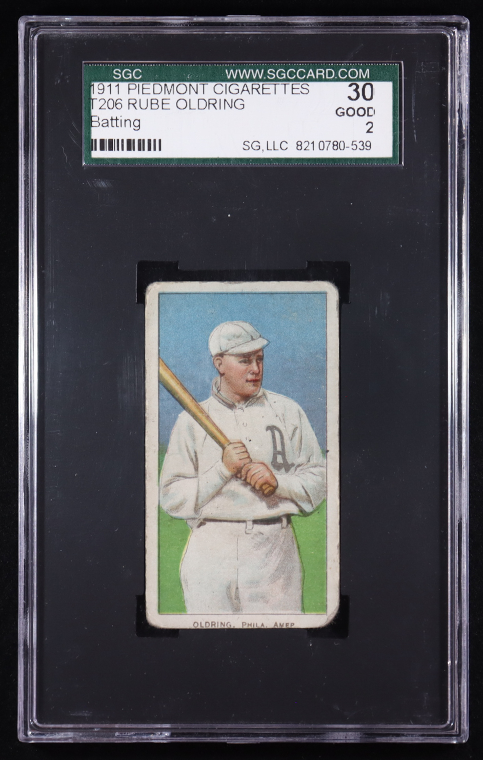 Rube Oldring 1909-11 T206 #366 / Batting (SGC 2) at PristineAuction.com Rube Oldring 1909-11 T206 #366 / Batting (SGC 2) at PristineAuction.com