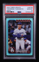 Yoshinobu Yamamoto 2024 Topps Update Series Aqua #US149 RC (PSA 10) at PristineAuction.com